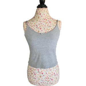 Vintage no boundaries gray stretch tank with flower size medium 6/8  Has some li